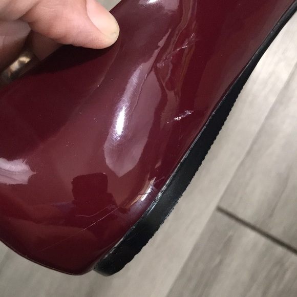 ASOS Burgundy Patent Vegan Leather Bow Detail Ballet Flats size 9 - Picture 6 of 11